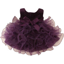 High Quality Purple Fancy Tutu Birthday Party Princess Dress for 3 Years Old Girls